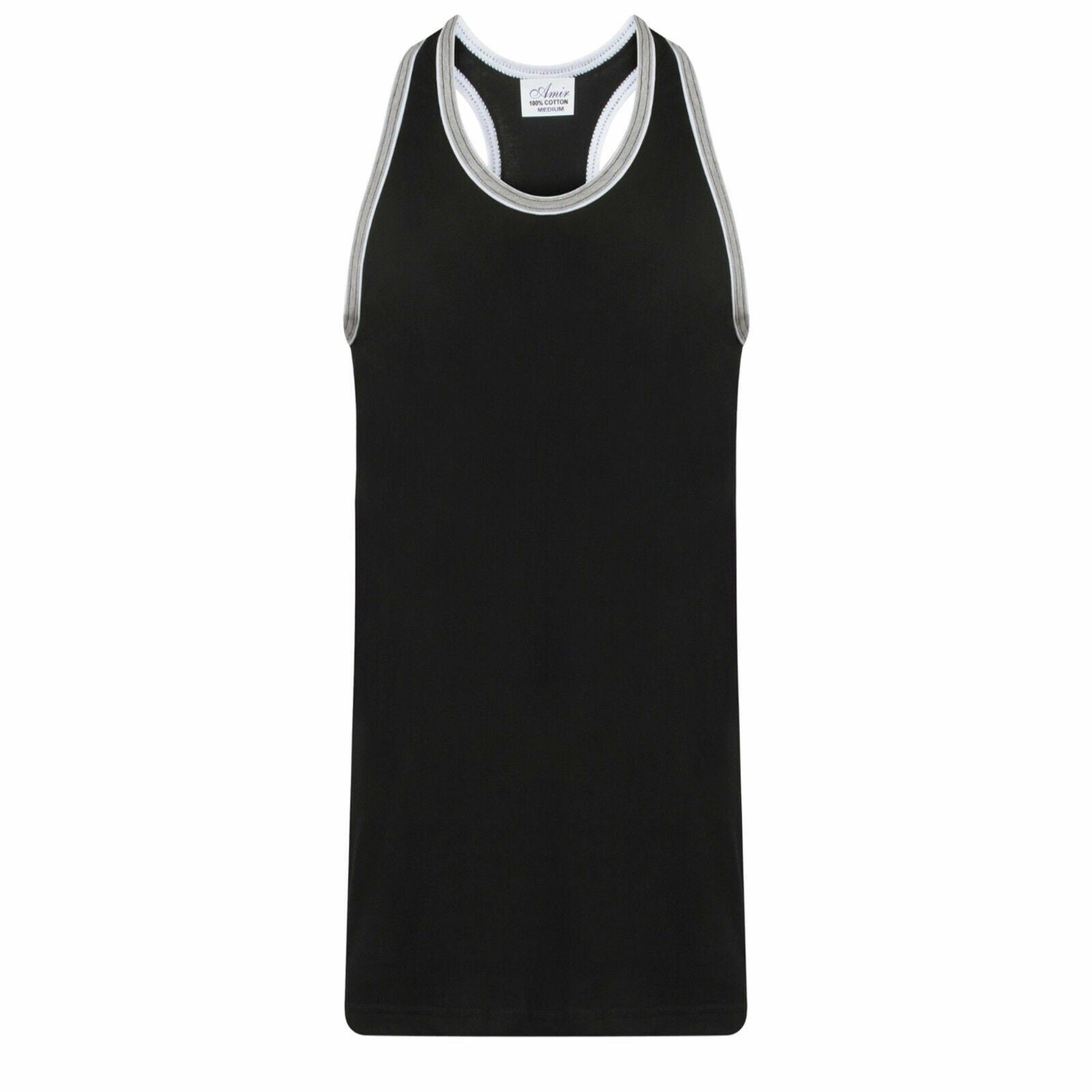 Men’S Sleeveless Muscle Vest Racer Back Gym Tank Top Summer Holiday Big Size 5XL