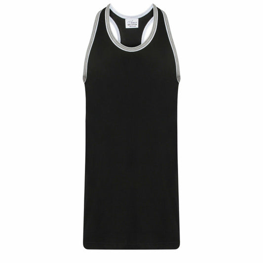 Men’S Sleeveless Muscle Vest Racer Back Gym Tank Top Summer Holiday Big Size 5XL