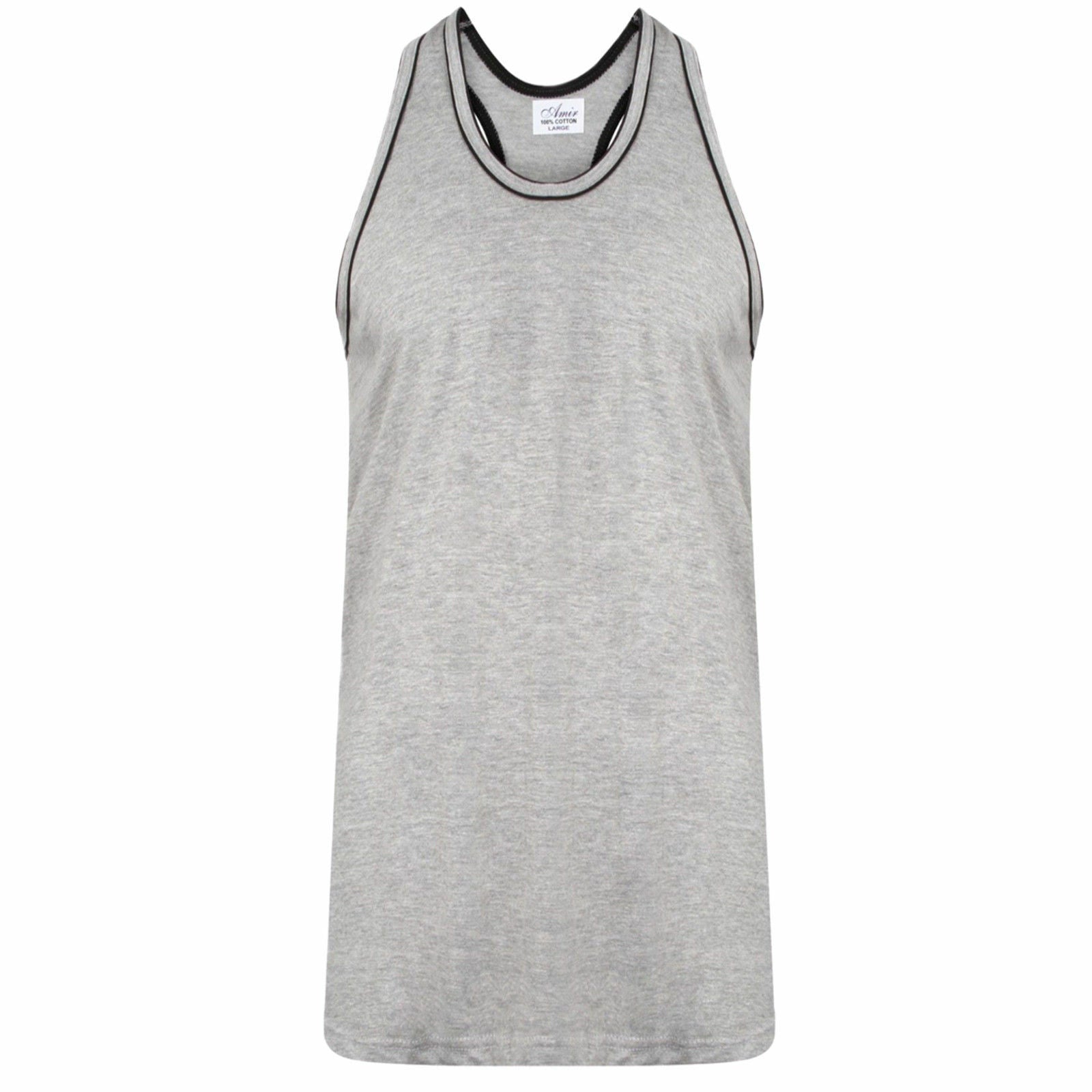 Men’S Sleeveless Muscle Vest Racer Back Gym Tank Top Summer Holiday Big Size 5XL