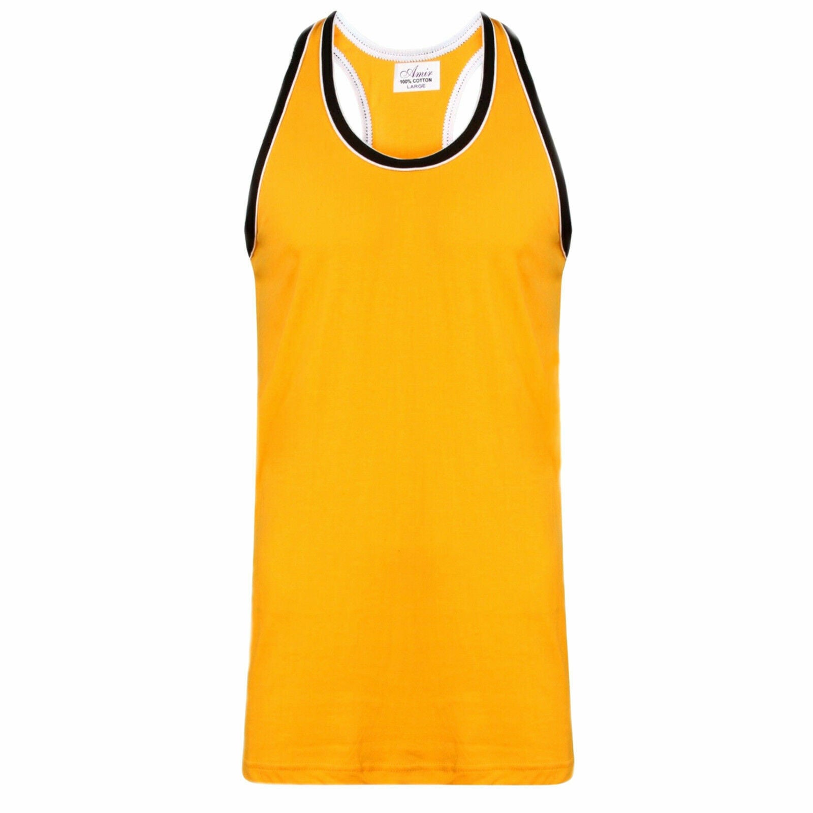 Men’S Sleeveless Muscle Vest Racer Back Gym Tank Top Summer Holiday Big Size 5XL