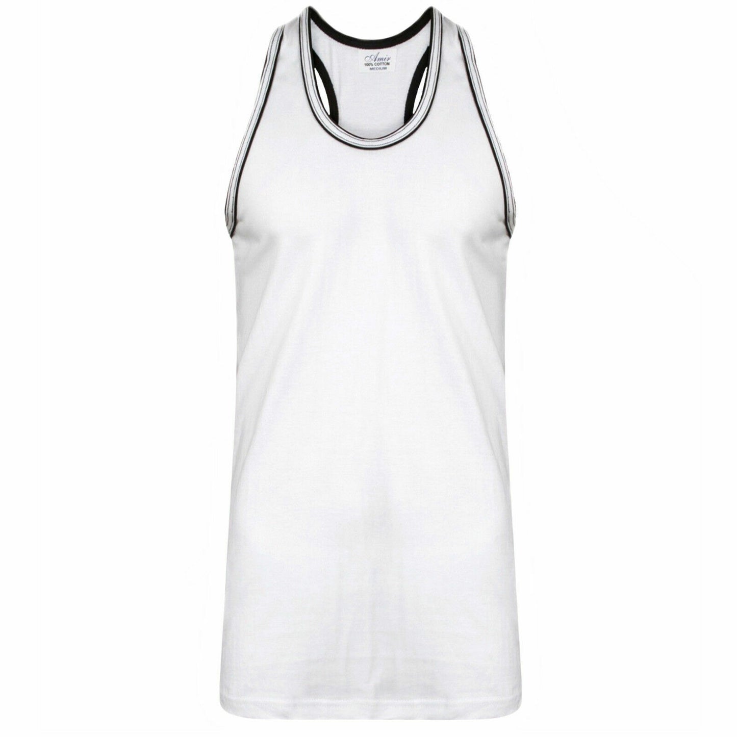 Men’S Sleeveless Muscle Vest Racer Back Gym Tank Top Summer Holiday Big Size 5XL