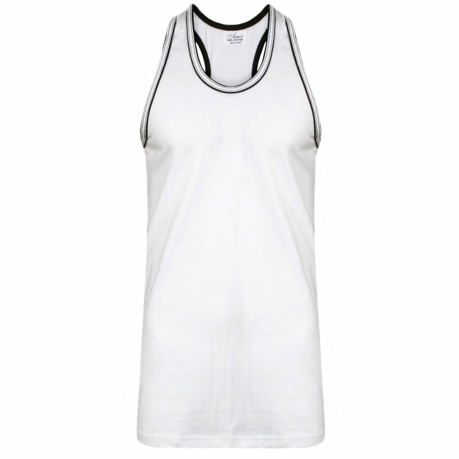 Men’S Sleeveless Muscle Vest Racer Back Gym Tank Top Summer Holiday Big Size 5XL