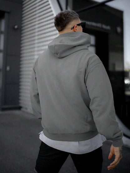 Men'S Fashionable Solid Color Hoodie